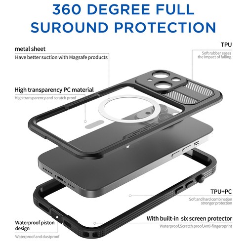 Funda magnética MagSafe impermeable a prueba de golpes para Apple iPhone 14/14 Plus - Imagen 6 de 10