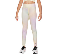 Nike Aura All Over Print Legging Girls Active Pants , White/Pinkish , Size M