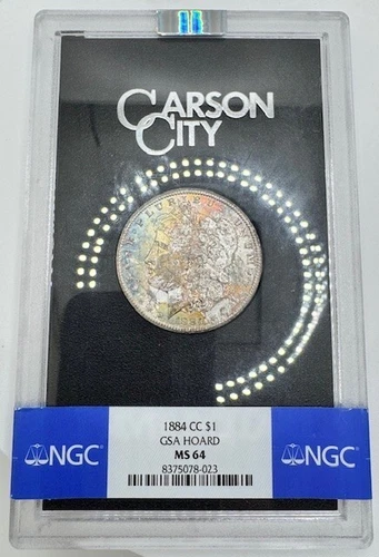 1884 CC GSA Morgan Silver Dollar, NGC MS64, Hard Pack 🔥TONER🔥