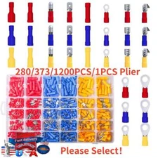 280/1200pcs Insulated Crimp Wire Connectors Spade Ring Butt Splice Terminals Kit