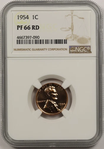 1954 1C NGC Proof PF 66 RD Red Lincoln Wheat Penny