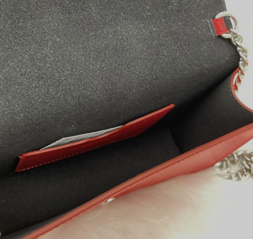 AUTHENTISCH NEU MIT ETIKETT $ 920 Alexander McQueen kleine silberne Lederkette Schultertasche - Bild 12 von 16