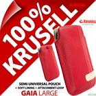 New Krusell Gaia L Large Synthetic Leather Mobile Pouch Case Cover Slim Red