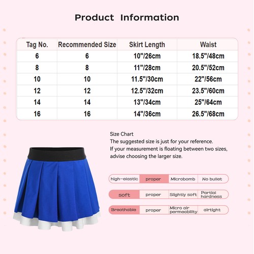 Kids Girls Skirt School Sportswear Cute Skirts Performance Skorts Party Golf - Picture 63 of 72