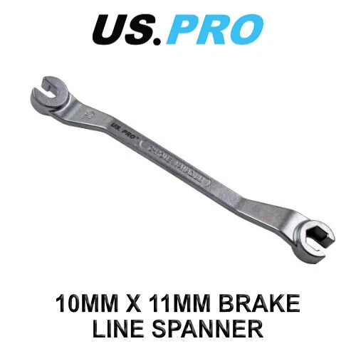 US PRO Tools 10mm x 11mm Brake Line Spanner 180mm Long 2053