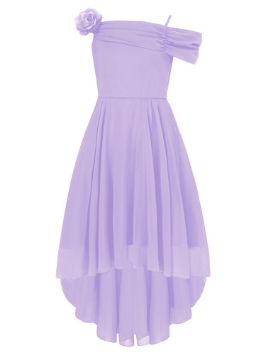 Children Girls Gown Princess Dress Hemline Dancewear Wedding Adjustable Dinner - Picture 44 of 70