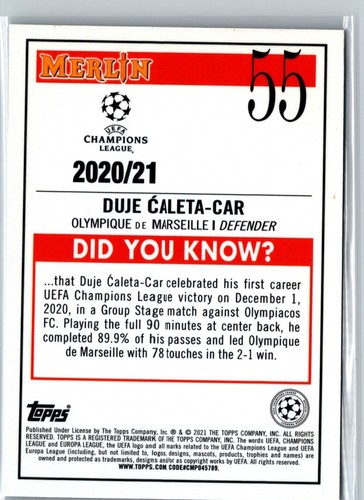 Topps Merlin 2020-21 cromo fútbol UEFA - Completa tu juego de jugador/equipo - Imagen 34 de 52