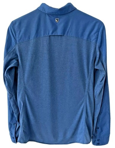 Camisa Kuhl Mujer MEDIANA Azul con Botones Ventilados Frontal Espalda Espalda Larga Cuello - Imagen 2 de 12