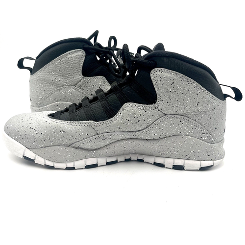 Nike Air Jordan 10 Retro Cement Uomo Taglia 10 310805-062 Grigio Fumo Chiaro Nero - Foto 12 di 14