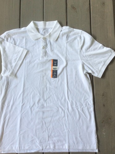 George Poloshirt Herren M 38-40 Solid Mesh Kurzarm Neu mit Etikett Weiß