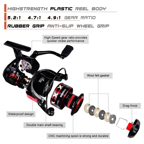 PROBEROS Spinning Reel 9-23KG Max Drag Fishing Reel 1000-8000 Series  Wheel - Picture 12 of 20