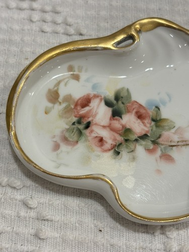 Vintage La Seynie PP Limoges France Floral Gold-Rimmed Dish - Bild 2 von 7