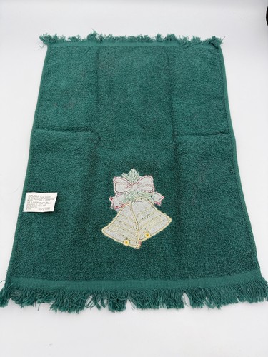 Vintage Weihnachten Urlaub Santa Handtuch und Fingerspitze Glocken Handtuch grün - Bild 9 von 12