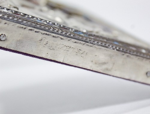 Antike russische Ikone Silber emailliert Unsere Liebe Frau von Kasan Wandrelief - Bild 9 von 10