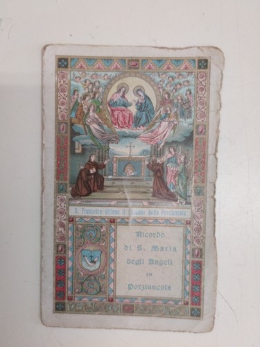 santino HolyCard Relic Reliquia San Francesco In Porziuncola