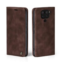 Handy HüLle FüR Xiaomi Redmi Note 9 Klapp Magnet Smartphone Cover Case Braun