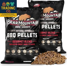 Bear Mountain 2-Pack Wood Pellets for Smoker, Grill & BBQ, 20 Lbs, Gourmet Blend