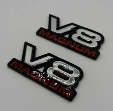 94-01 V8 Magnum Fender Door OEM Nameplate Badge Mopar 1500 Van Emblems