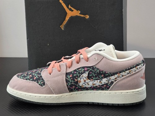 Size 6.5Y Nike Air Jordan 1 Low SE GS “Floral” Platinum Violet Sail, FJ3445-001 - Picture 7 of 14