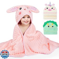 FIOBEE Toddler Bath Towel with Hood Baby Towels, 55x28 inch Large Soft Absorb