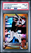 2025 BOWMAN DRAFT CHROME-GOLD REFRACTOR #BDC-40 GAVIN KILEN 22/50 PSA 9
