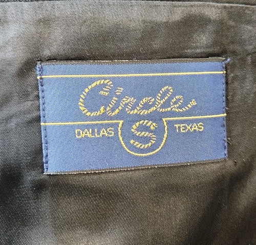 Blazer Circle S Dallas Western Vintage Para Hombre Talla 52R Negro Brillo Monocromo - Imagen 8 de 12