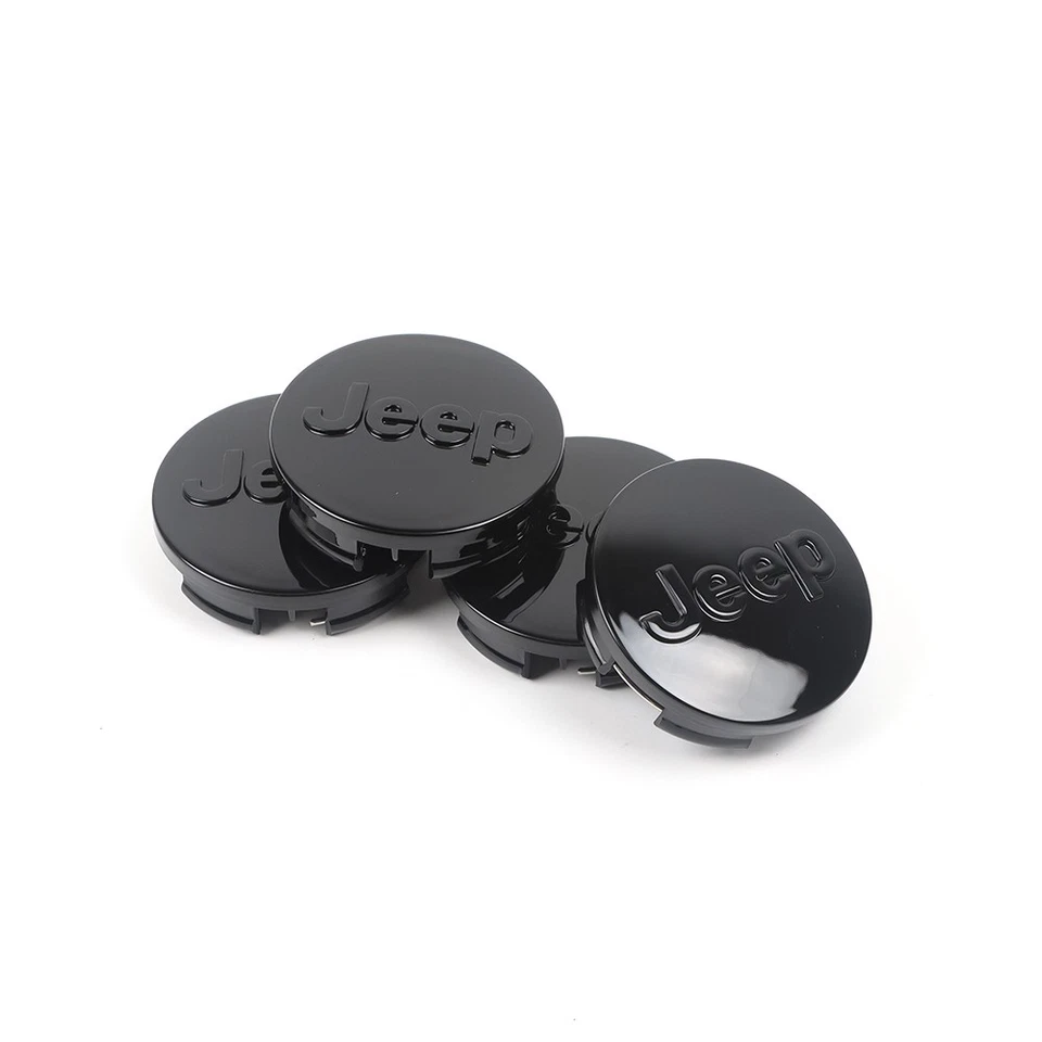 4Pcs Gloss Black 65mm Wheel Center Caps For Grand-Cherokee Wrangler Compass Foto 3 de 3