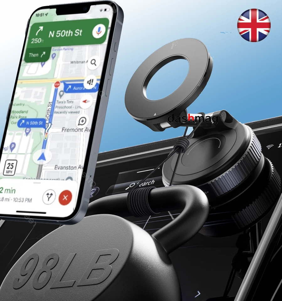 Para Magsafe Ventosa Montaje Coche, Aspirador Magnético Soporte Teléfono Coche Furgoneta. Foto 2 de 4