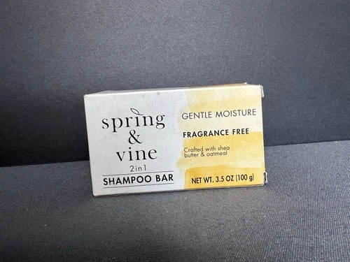 Spring & Vine Eco Friendly Shampoo Bar - Fragrance Free - 3.5 Oz - New