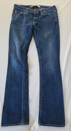 Big Star Remy Jeans Womens 28L 30x32 Blue Low Rise Stretch Western Embroidered - Picture 4 of 5