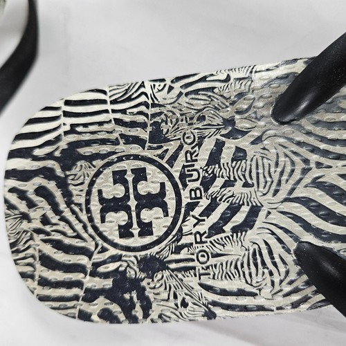 Tory Burch Zebra Print Platform Flip Flops Black Cream Women's Size 7.5-8? - Bild 9 von 10