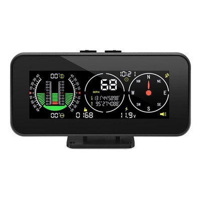 Car Inclinometer Angle Slope Meter Digital HUD GPS Level Tilt Black