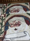 Santa Claus Face Tapestry Placemats Christmas House Lot 4 NWT