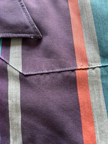 Vtg Wrangler Men’s Cowboy Cut Bright Stripes Single Stitch Pearl Snap Shirt SzL* - Picture 14 of 17