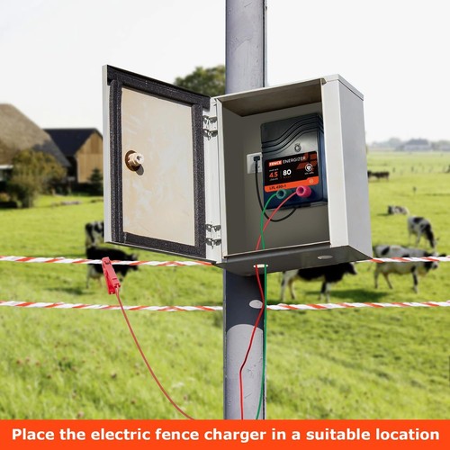 Cargador de cerca eléctrico alimentado por CA 80 millas 250 acres, 110 voltios, 4,5 julios, 10 KV - Imagen 8 de 12