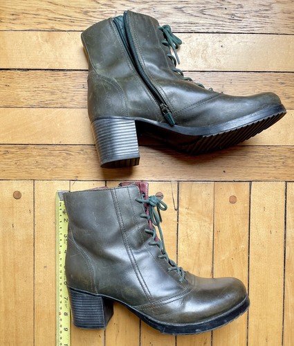 Dansko Shoes Women's 41/11 Army GreenLeather Pull On Zip Ankle Bootie - Picture 8 of 10