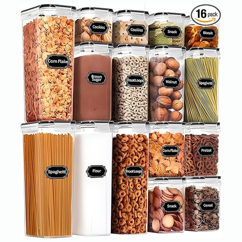 16x Airtight Food Storage Container Kitchen Pantry Dry Food Cereal Dispenser - Picture 3 of 16