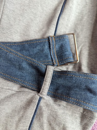 Vintage Y2K Hot Kiss French Terry Gray Blue Sweatshirt Jumpsuit Hoodie Size S/M - Picture 8 of 23
