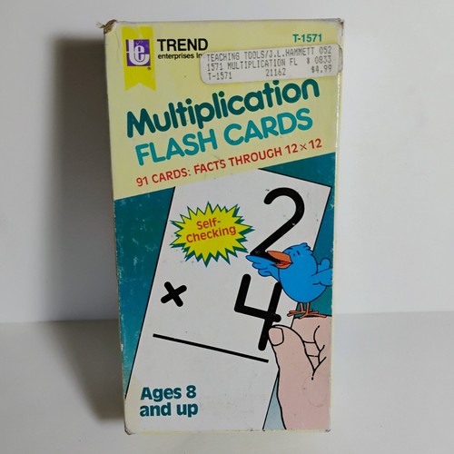 EUC TREND Enterprises Multiplication Flash Cards w 91 Cards/Facts 12x12 Ages 8+ - Picture 2 of 4
