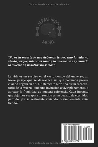 Memento Mori: Recuerda tu Muerte (Masculinidad & Sociedad) (Spanish Edition) - Imagen 2 de 2