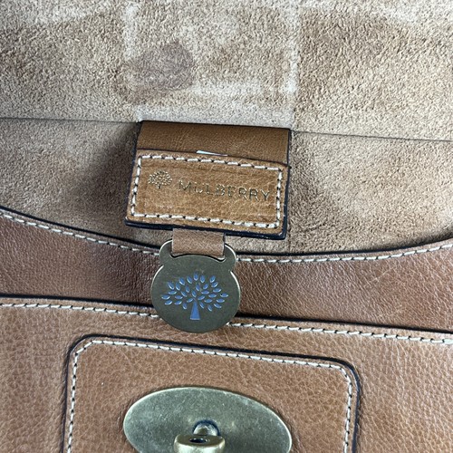 Bolso Bandolera Mensajero Mulberry Grande Antony Roble Cuero Tostado Genuino - Imagen 5 de 7