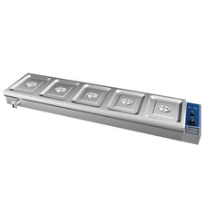 Bain Marie Electric Food Warmer Stainless Steel Buffet 5 Pans Commercial 1800W