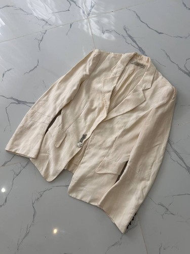 Luxury Balenciaga Paris Great Vintage Ivory Color Button Striped Blazer 38 Size
