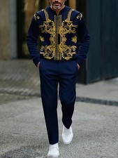 Men's Outfit 2 Piece Set Shirt Pants Suit PLUS SIZE BIG 5XL