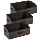 Fabric Bins [3-Pack], Trapezoid Storage Bins with Handles, Foldable Baskets S...