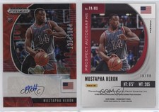 2020 Panini Prizm Draft Picks Prospect Choice Red /88 Mustapha Heron #PA-MU Auto