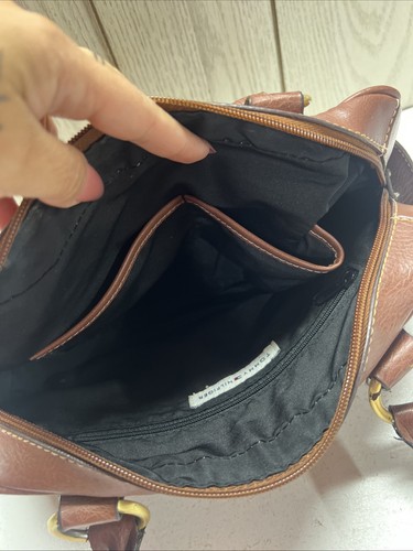 Vintage Y2K Tommy Hilfiger Nieten Braun Leder Mini Schultertasche Handtasche - Bild 10 von 11