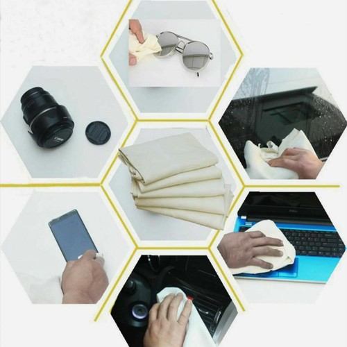 Large Natural Chamois Suede Leather Car Drying Car Wash Shammy Cleaning Cloth U& - Picture 4 of 12