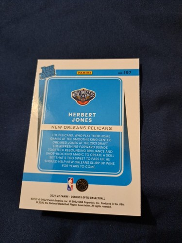 2021-22 Panini Donruss Optic - Rated Rookie Herbert Jones #157 Holo Prizm (RC) - Picture 2 of 2