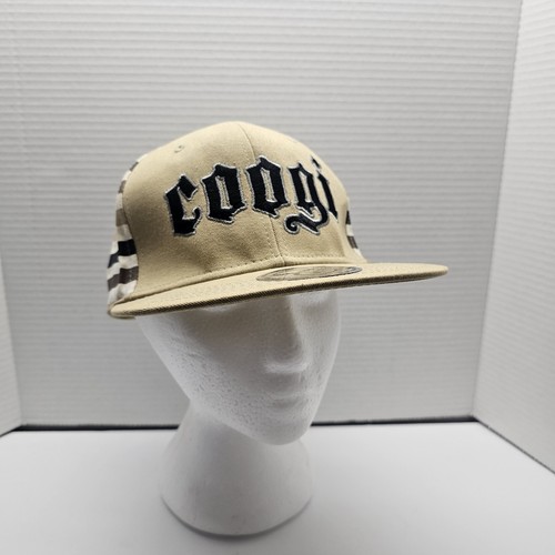 COOGI Men Hat Tan Logo Streetwear Urban Fashion Hip Hop Fitted 7 1/4 NEW - Picture 2 of 6